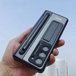 Shockproof Hinge Protection Case For Samsung Galaxy Z Fold 7 6 5 4 5G With Touch Pen Stand Tempered Glass Protective Film Cover
