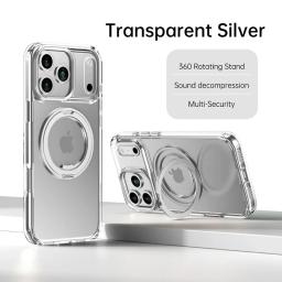Metal Ring Stand Matte Magnetic Case for Magsafe iPhone 17Air 15 14 13 16 Pro Max Plus 15Pro with Lens Protector MagSafe Cover