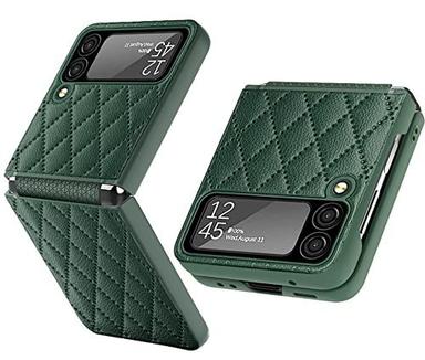 Hinge Cover Vegan Leather Case/Cover For Samsung Galaxy Z Flip4 5G / Galaxy Flip 4 5G Case Cover -