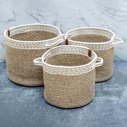 Cylinder Braid Basket Pack  (2 pc) ( 1 Medium + 1 Large)