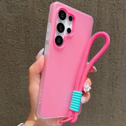 2in1 With Wrist Strap Lanyard Jelly Case For Samsung Galaxy A36 A26 A35 A54 A16 A56 A55 A53 S25 S24 S23 S22 Ultra Plus FE Cover
