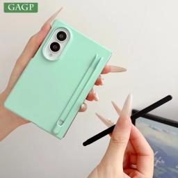 For Samsung Z Fold 8 Case Slim Matte Skin Feeling PC Case for Samsung Galaxy Z Fold 7 6 5 8 Ultra S Pen Holder and Pen Cover