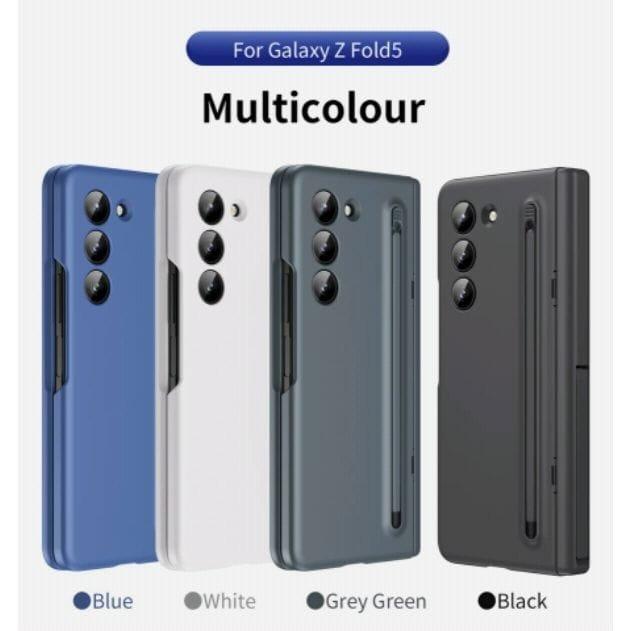 All Rounder Matte Finish Case With S Pen & Holder, Hinge Protector, Screen Protector, Cam Protector & Kickstand For Galaxy Z Fold3 Fold4 Fold5