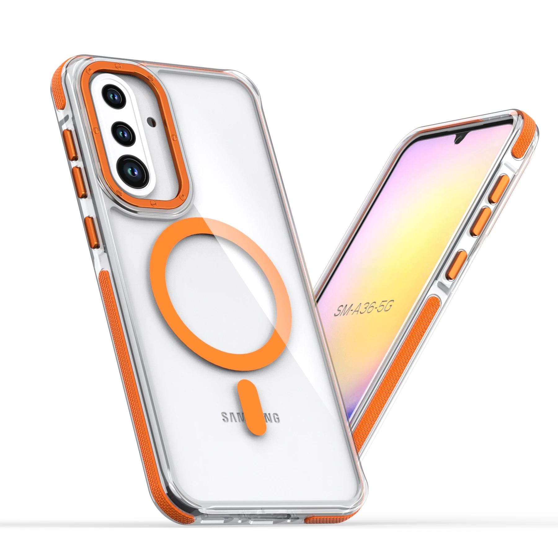 Luxury Magnetic Clear Case for Samsung Galaxy A56 A17 A07 A36 A26 A16 A06 A55 A35 A25 A15 A05 A05S A54 A53 A24 A34 Magsafe Cover