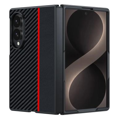 Funda for Samsung Galaxy Z Fold 8 (Wide) Fold8 Case Carbon Fiber Texture PU Leather Cover Ultra Thin Back Phone Capa