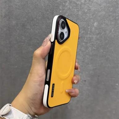 Luxury Matte Leather Magnetic For Magsafe Phone Case For iPhone 16 15 Pro Max 14 13 12 Wireless Charging Shockproof Bumper Cover