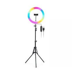 Digitek® 14 Inch Multi-Color Led Ring Light With 5Ft Stand And Smartphone Mount, USB Support - Professional Lighting Solution For Photography, Video, Youtube And Content Creation