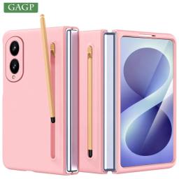 With S Pen and Pen Holder Original Case for Samsung Galaxy Z Fold 8 Ultra Fold8 Skin Feel Liquid PC Shockproof Full Back Cover