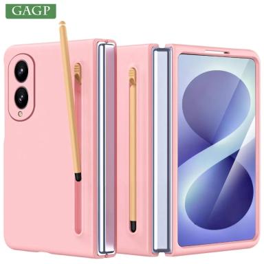 With S Pen and Pen Holder Original Case for Samsung Galaxy Z Fold 8 Ultra Fold8 Skin Feel Liquid PC Shockproof Full Back Cover