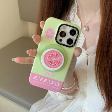 Korean Cute Cartoon Fruit Magnetic Holder Grip Tok Griptok Phone Stand Holder Support for IPhone 17 for Pad Magsafe Smart Tok