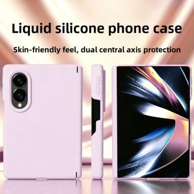 Liquid Silicone Skin Feel Case for Samsung Galaxy Z Fold8 Fold 8 Wide Shockproof Slim Fit Dual Axis Protection‌ Solid Color Case