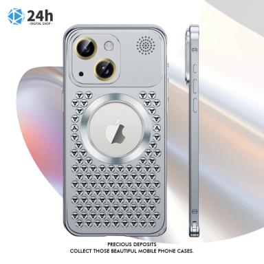 Aluminium Metal Heat Dissipation MagSafe Phone Case For iPhone13 iPhone14 iPhone15 Pro ProMax (5 Colours)