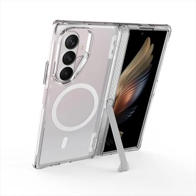 Transparent Shock Hinge Bracket Phone Case For Samsung Galaxy Z Fold 8 Ultra Z Fold 8 Wide Folding Clear Magnetic Protect Cover