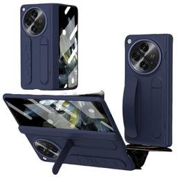 Back Cover Case for OnePlus Open Shockproof Protective Dual Function Wristband Stand Case for Men & Boys(Blue)