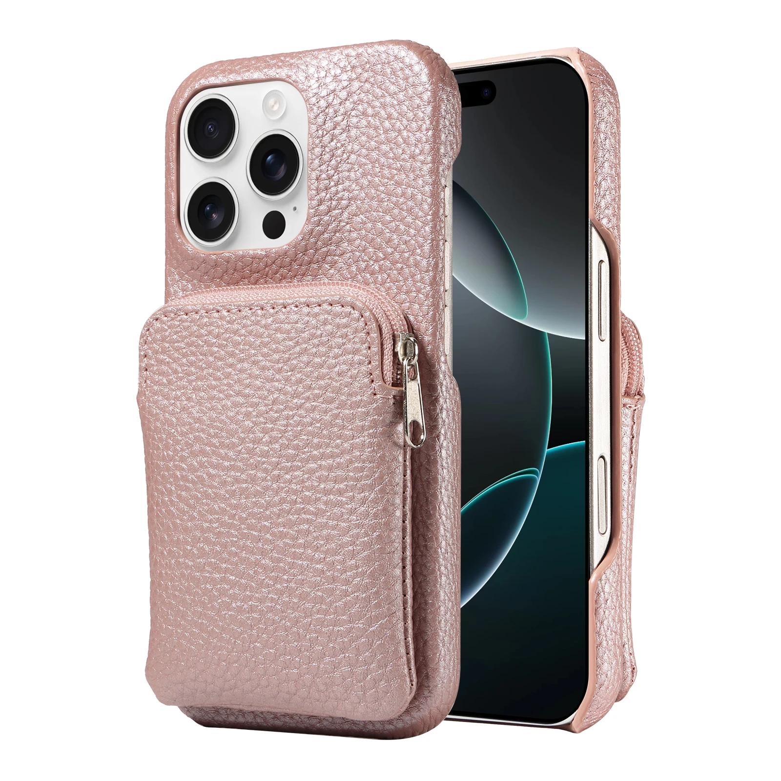 PU Leather Phone Case for IPhone 16 Pro Max15 Pro Max 14 13 12 11 Pro Max Plus Mini 7 8 with Zipper Wallet and Anti-drop Cover