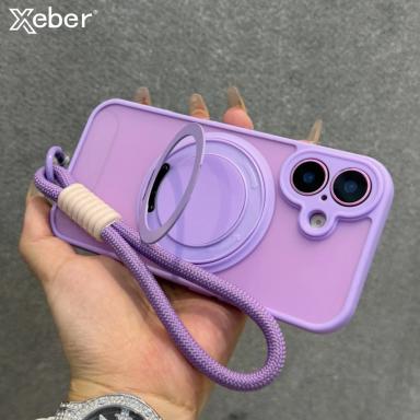 Magnetic Ring Holder Bracket Wrist Strap Case For iPhone 17 16 11 12 13 14 15 Pro Max Plus Shockproof Matte For Magsafe Cover