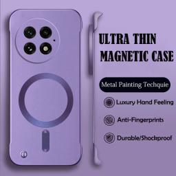 Luxury Magsafe Wireless Charge Phone Case For Oneplus 13 12R 12 11R 11 10T 10 Pro Hard PC Magnetic Bumper Protective Cover