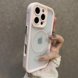 Luxury Matte Magsafe Transparent Phone Case For iPhone 17 16 15 14 13 11 12 Pro Max Plus 17 Air Magnetic Shockproof Bumper Cover