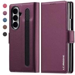Magnetic Flip Leather Phone Case for Samsung Galaxy Z Fold 7 6 5 4 3 5G Fold7 Fold6 Fold5 Wallet Card Bag Cover Etui Coque