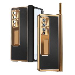 Anti-Scratch Aluminum Protective Case for Samsung Galaxy Z Fold3 Fold4 Fold5 Fold6 Fold 3 Fold 4 Fold 5 Fold 6 5G Glass Film S Pen Holder Phone Cover