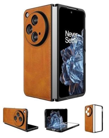 MOBILOVE Back Cover Case for OnePlus Open | Ultra Slim Premium Leather Shockproof Case with Screen and Camera Protection (Brown)
