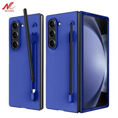 Luxury Skin Feeling PC Case for Samsung Galaxy Z Fold 7 6 5 Phone Case S Pen Holder and Pen Stylus Storage Slot ZFold 7 Cover