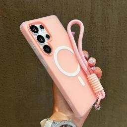 Candy Color Matte For Magsafe Case For Samsung Galaxy A56 A36 A26 A16 A06 A07 A55 A35 A25 A15 A05 A54 With Lanyard Soft Cover