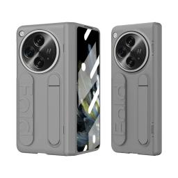 Luxury For Oneplus Open Case Skin-Friendly Frosted Wristband Holder Folding Hinge With Tempered Film Shockproof Hard Back Cover