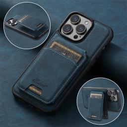 SUTENI Magnetic Card Slot Luxury Leather Wallet Bags Phone Cases For iPhone 17 16 15 14 13 12 Pro Max Plus Cover