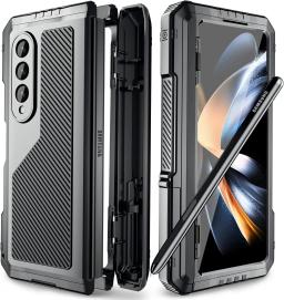 Military Protection Armor Heavy Duty Case For Saumsung Galaxy Z Fold 4 5 6 7 Full-Body Shockproof Cover Stand PET Screen Film