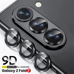 Metal Ring Camera Protectors Case For Samsung Galaxy Z Fold7 5G 9D Tempered Glass Lens Cap On Sumsung Samsang ZFold7 Fold 7 2025
