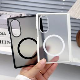 Luxury Translucent for Magsafe For Samsung Z Fold 8 Case Magnetic Hinge Protection for Galaxy Z Fold 8 Phone Capa Cover Fundas