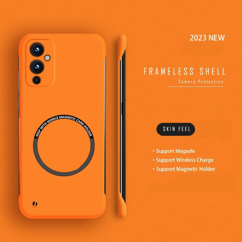 Hard PC Frameless Magnetic Phone Case For Oneplus 10 Pro 9R 9RT 10R 10T 11 9 8T 7T 8 7 Pro Magsafe Matte Thin Cover