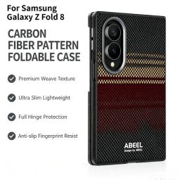 High-end Carbon Fiber Texture Magnetic Case for Samsung Galaxy Z Fold 8Ultra 8 for Magsafe Camera Raised Anti-drop Protect Cover