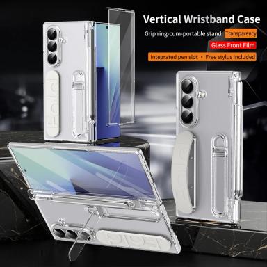Multifunctional Kicktand Wrist Strap Folding Case For Samsung Z Fold 7 Fold SE Special Edition Galaxy Z Fold 6 5 4 Cover