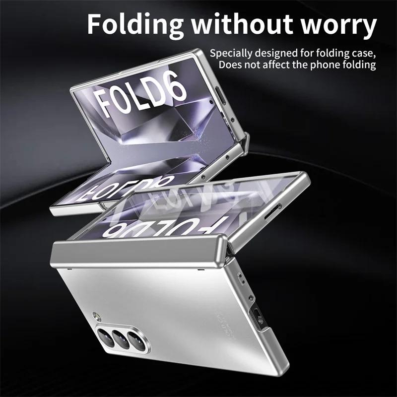 Anti-Shock Frosted Plating Full Body Case for Samsung Galaxy Z Fold 4 Fold4 Fold5 Fold3 Fold 5 3 2 5G fold2 Screen Glass film ๏ปฟ