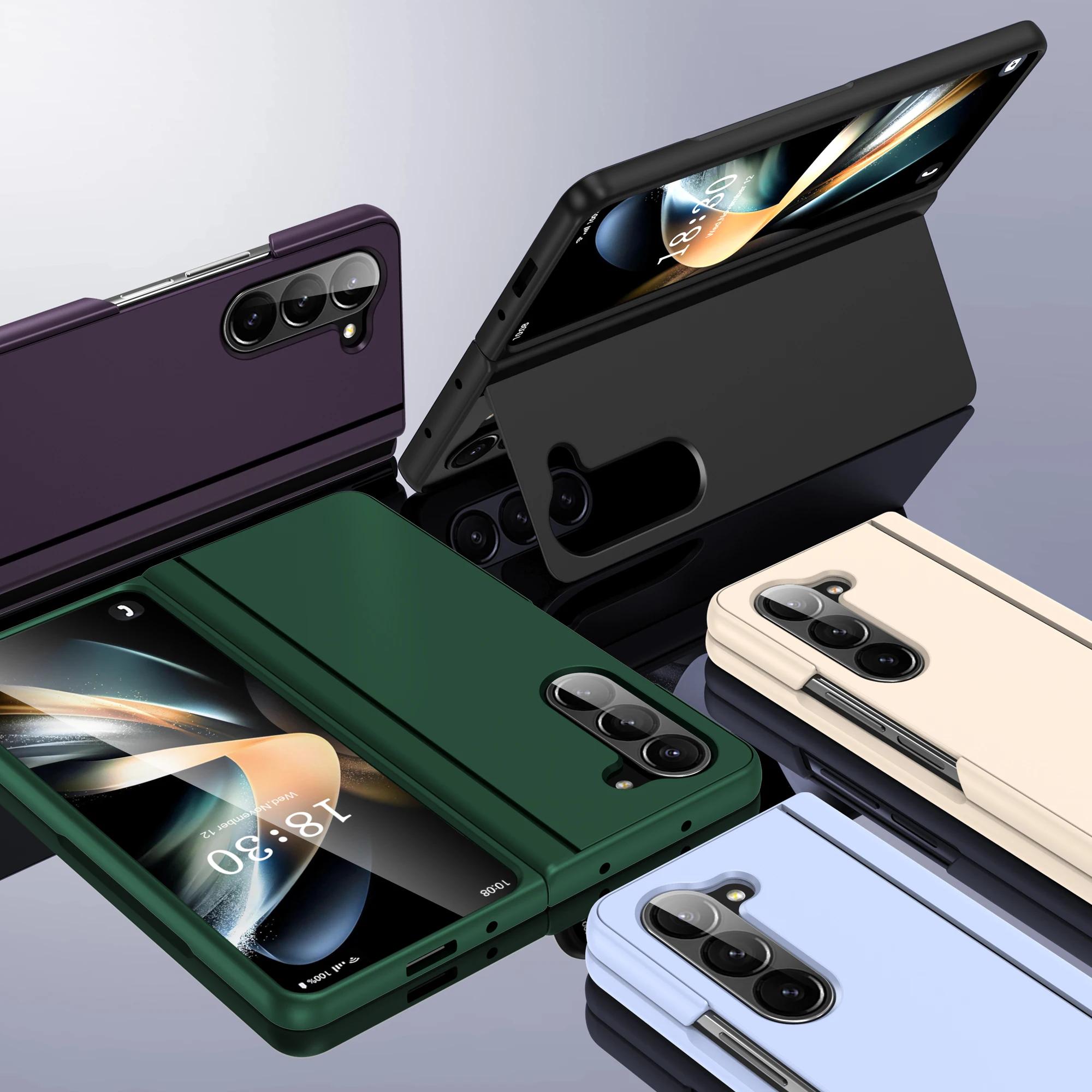 For Samsung Galaxy Z Fold 7 6 5 4 3 Fold7 Fold6 Fold5 Fold4 Fold3 5G Hard PC Bracket Folding Anti-fall Full Protection Cover