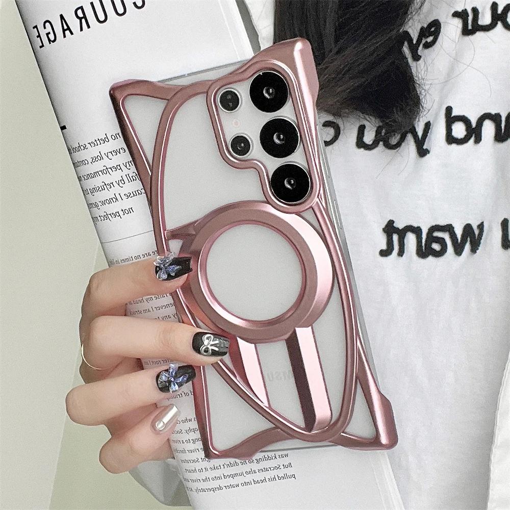 Plating TPU Matte Hollow Cooling Case for Samsung Galaxy S25 Ultra S24 Plus for Magsafe Magnetic Heat Dissipate Bumper Cover