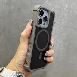 Shockproof Matte Magnetic Phone Case For iPhone 17 Pro Max Air 14 15 Plus 11 13 12 16 Pro Max For Magsafe Wireless Charing Cover