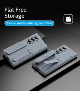 Phone Case For Samsung Galaxy Z TriFold Fold 8 7 6 5 4 Wristband Hinge Folding + Tempered Glass Shockproof Kickstand Cover