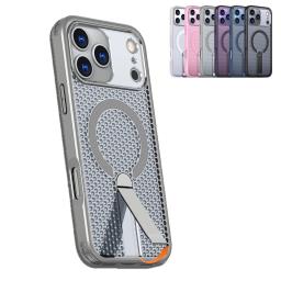Breathable for Magsafe Stand Case for iPhone 17 Air 16 15 14 13 12 Pro Max 11 Plus 16E SE4 17Pro Magnetic Cooling Rugged Cover