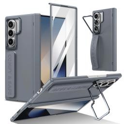 360°Shock Absorption fall Prevention Case for Samsung Galaxy Z Fold 7 6 5 4 3 Wristband Camera Bracket Cover + Screen Protector