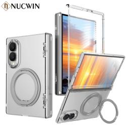 Luxury Magnetic 360°Rotation Stand Bracket Case For Samsung Galaxy Z Fold 8 Ultra 6 7 8Wide Fold8 HD Screen Film Protector Cover
