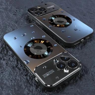 2025 New Titanium Metallic Matte Case For iPhone 17 Air 16 15 14 13 12 11 Pro Max Plus For Magsafe Lens Camera Protection Cover