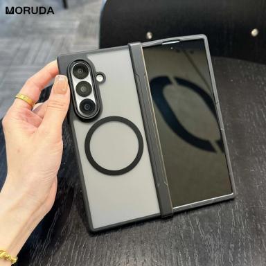 for Magsafe Matte Transparent Case for Samsung Galaxy Z Fold 7 6 5 4 Fold7 zfold Magnetic Hard Hinge Protection Shockproof Cover