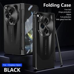 with S Pen For OnePlus Open Case Hinge Plating Armor Shockproof 360 Full Screen Protector Lens Phone Cover For Oppo Find N3