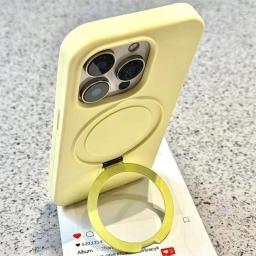 Luxury Liquid Silicone Stand Ring Holder Magsafe Case For iPhone 17 Air 16 15 14 13 12 11 Pro Max Plus Magnetic Matte Soft Cover