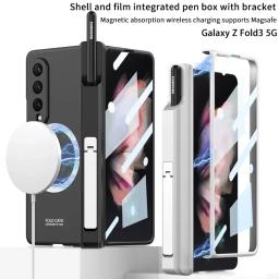 Case for Samsung Galaxy Z Fold5 Fold 4 Fold3 with Pencil Magnetic Wireless Charger Shell Membrane All-Inclusive Protective Cover