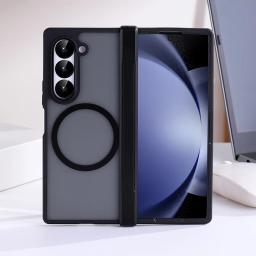 For Samsung Galaxy Z Fold 4 5 6 7 Magsafe Case Transparent Hinge Folding Shockproof Magnetic Wireless Charging Cover Accessories