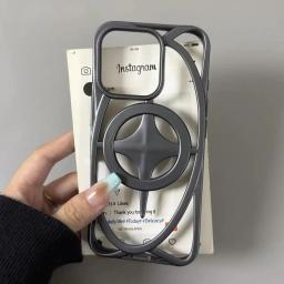 3D Frosted Star Hollow Cool For Magsafe Magnetic Case for iPhone 16 15 14 Plus 13 12 11 Pro Max Shockproof Heat Dissipate Cover